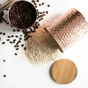 Set of 2 copper canisters